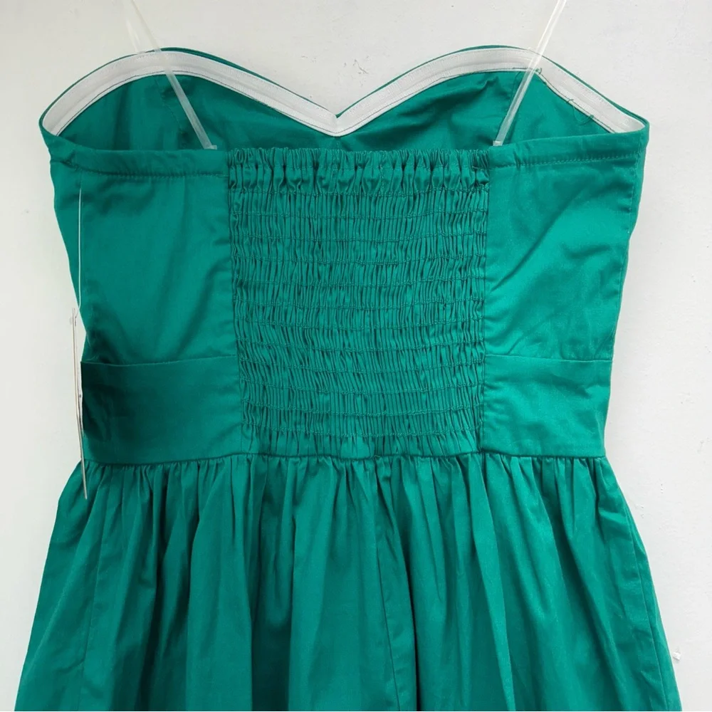 Bebop size Medium Juniors Green Sweetheart Neckline Pleated Strapless Dress NWT - Picture 5 of 8
